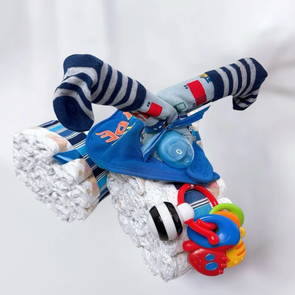 Motorcycle Diaper Cake, Baby Shower Gift